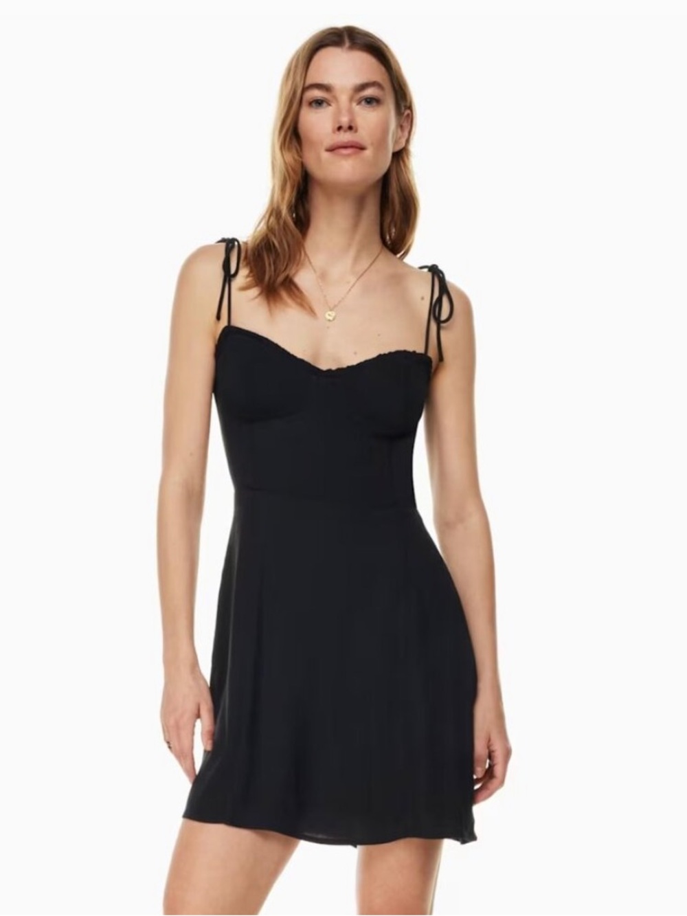 Aritzia Wilfred Fable Dress Sweetheart bustier mini dress | Black